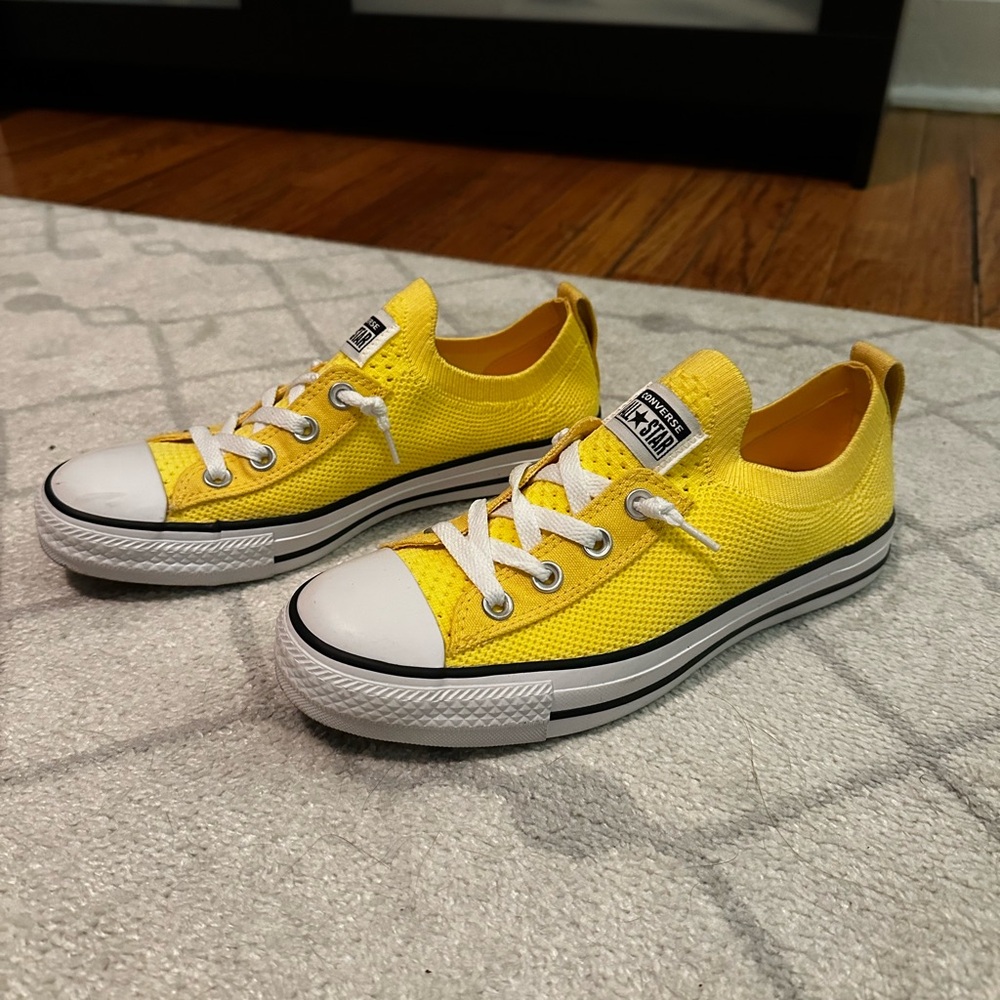 Converse Bright Yellow Low Top Mesh Canvas Sneakers